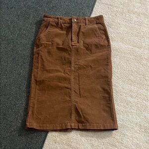 Brown Corduroy Women's Skirt